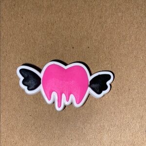 🐊6/$12🐊 Pink Bleeding Heart with Wings Croc Charm.